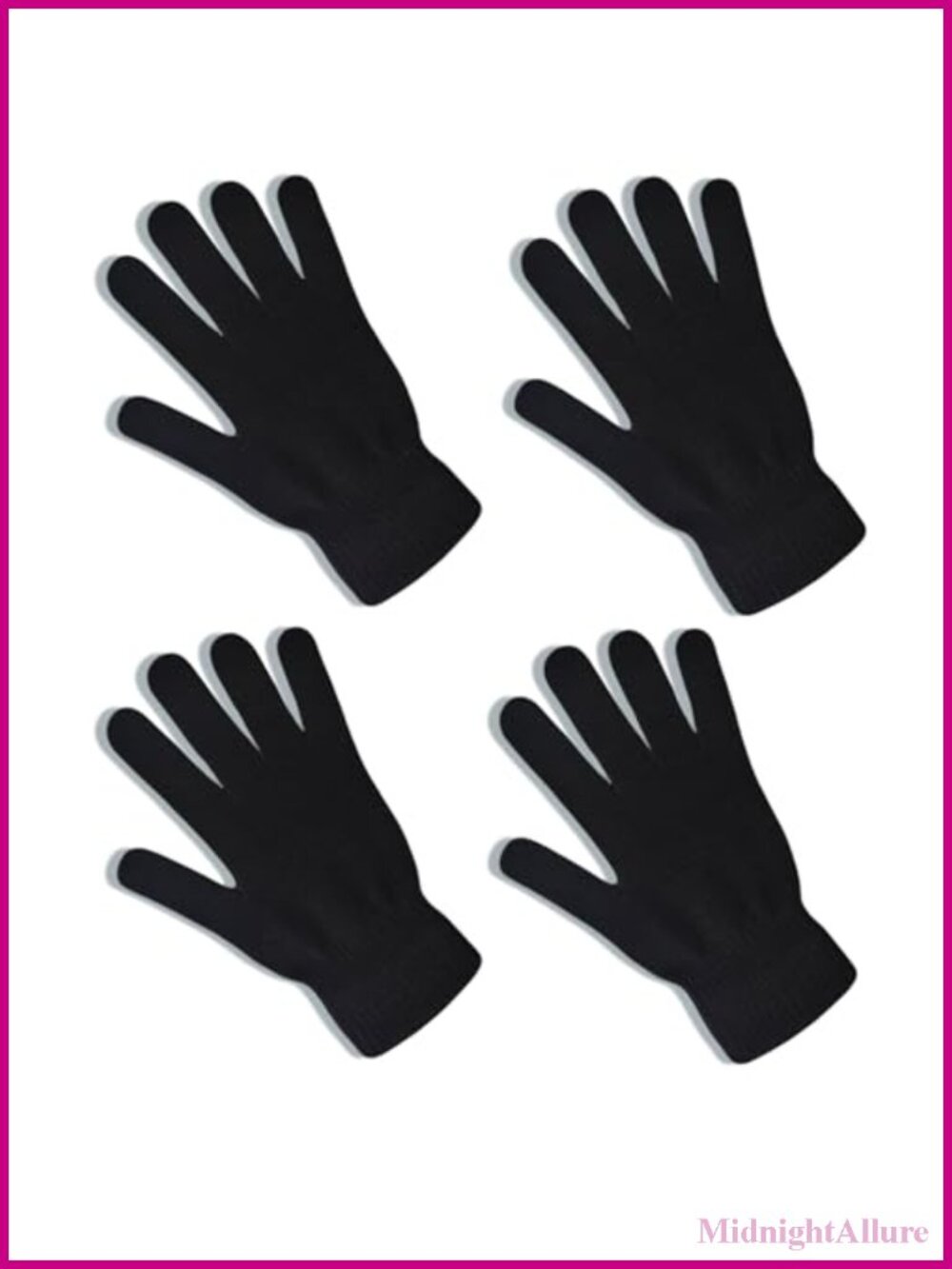 2 Pairs Winter Knit Gloves Adults Warm Stretchy Unisex Magic Gloves Cold